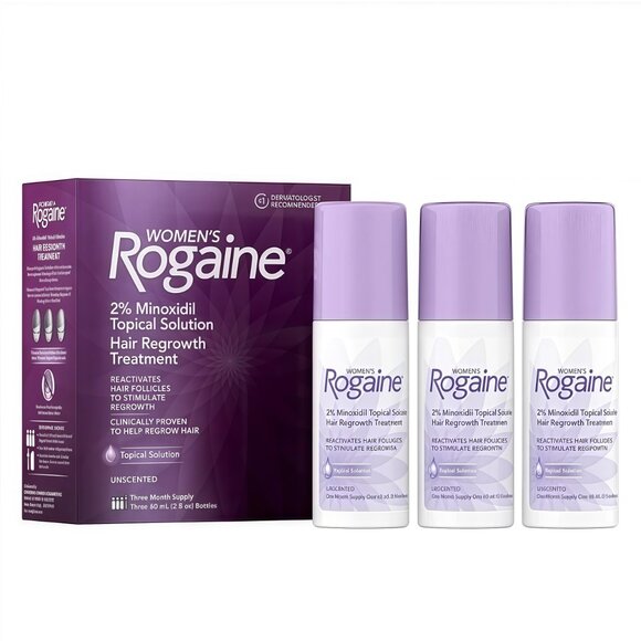 NEW Women's ROGAINE® 2% Minoxidil Solution 3 Month Use 60 ml / 2 fl oz EXP03/28 - Picture 1 of 8